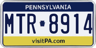 PA license plate MTR8914