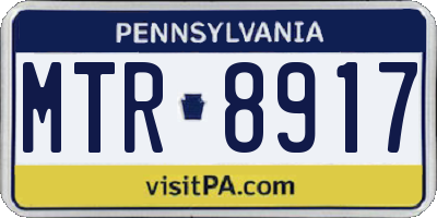 PA license plate MTR8917