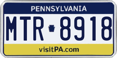 PA license plate MTR8918