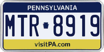 PA license plate MTR8919