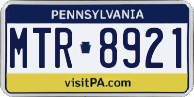 PA license plate MTR8921