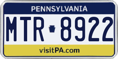PA license plate MTR8922