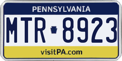 PA license plate MTR8923
