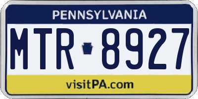 PA license plate MTR8927