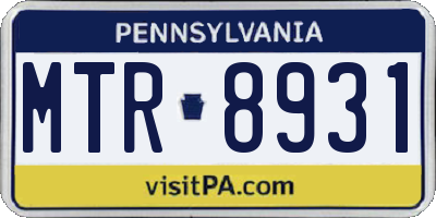 PA license plate MTR8931