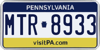 PA license plate MTR8933