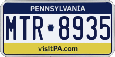 PA license plate MTR8935