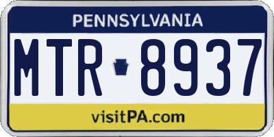 PA license plate MTR8937