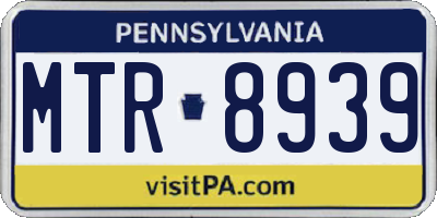 PA license plate MTR8939
