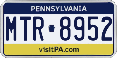 PA license plate MTR8952