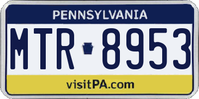 PA license plate MTR8953