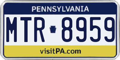 PA license plate MTR8959