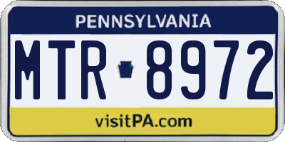 PA license plate MTR8972