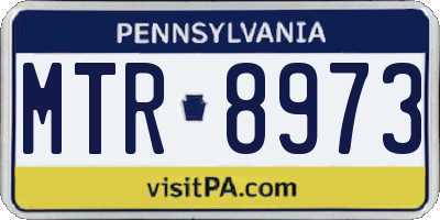 PA license plate MTR8973