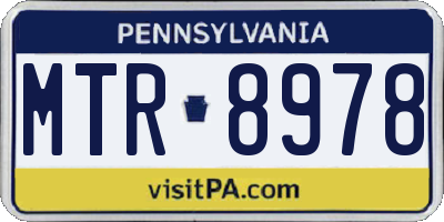 PA license plate MTR8978