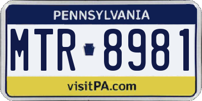 PA license plate MTR8981