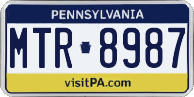 PA license plate MTR8987