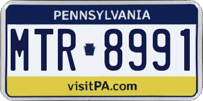 PA license plate MTR8991