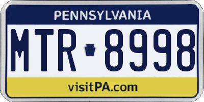 PA license plate MTR8998