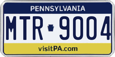 PA license plate MTR9004