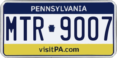 PA license plate MTR9007