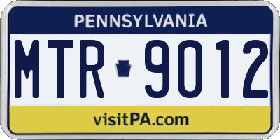 PA license plate MTR9012