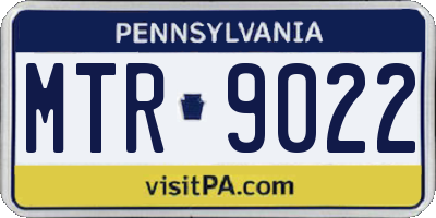 PA license plate MTR9022