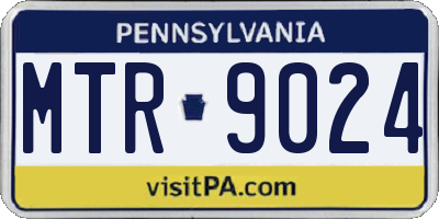 PA license plate MTR9024