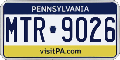 PA license plate MTR9026
