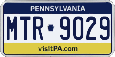 PA license plate MTR9029