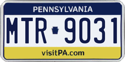 PA license plate MTR9031