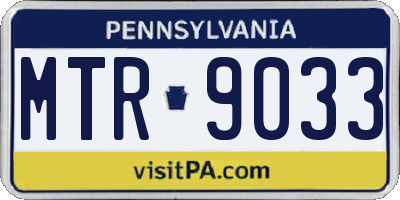 PA license plate MTR9033