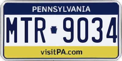 PA license plate MTR9034