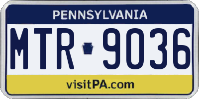 PA license plate MTR9036