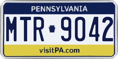 PA license plate MTR9042