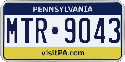 PA license plate MTR9043