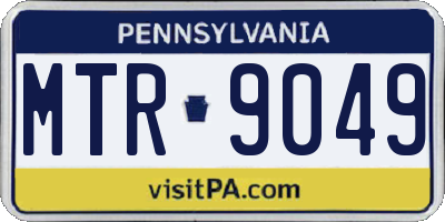 PA license plate MTR9049