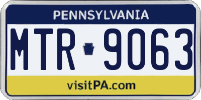 PA license plate MTR9063