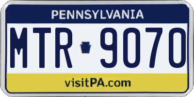 PA license plate MTR9070