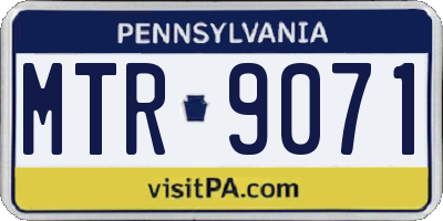 PA license plate MTR9071