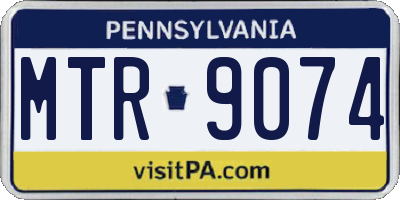 PA license plate MTR9074