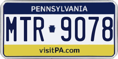 PA license plate MTR9078