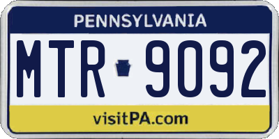 PA license plate MTR9092