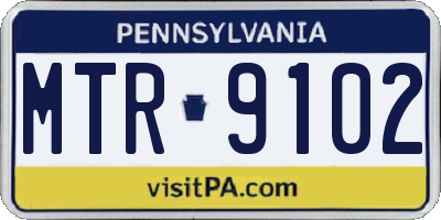 PA license plate MTR9102