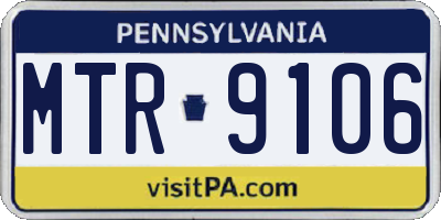 PA license plate MTR9106