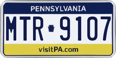 PA license plate MTR9107