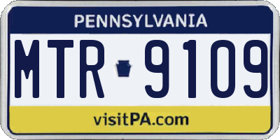 PA license plate MTR9109
