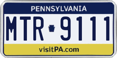 PA license plate MTR9111