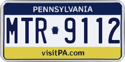 PA license plate MTR9112