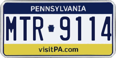 PA license plate MTR9114